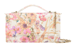 Medium Glycine Wallet On Chain, Leather, Floral/Multi, 0224, DB/S, 4*